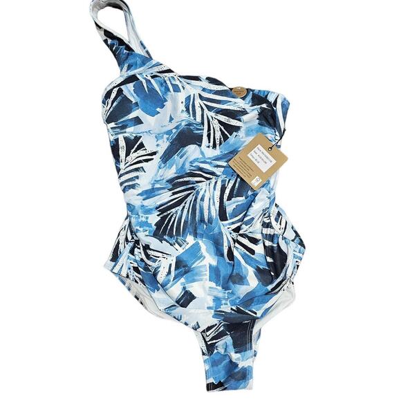 Nip Tuck Swimsuit Size 6 Blue White Multi Fit Cup Padded New - Picture 1 of 2